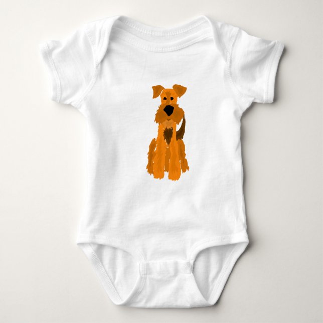 Rolig konst för AiredaleTerrierhund T-shirt (Framsida)