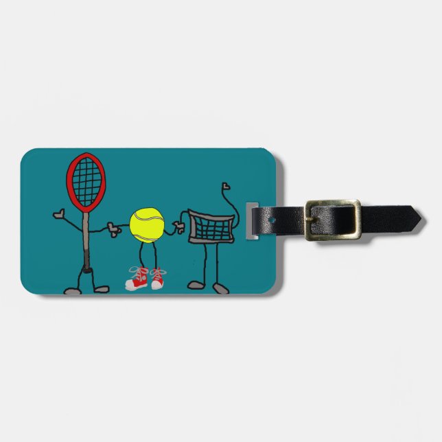 Rolig konst för tennisteckentecknad bagagebricka (Horisontell Framsida)