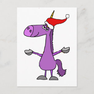 Rolig konst för Unicornjulhelgdag Helg Vykort