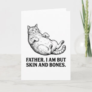 rolig konst Pappa katt Jag är men hud och ben Kort