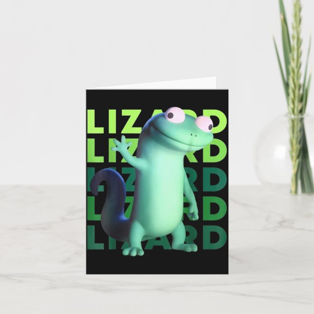 Rolig konstig ödla meme _ 3d surreal djur  kort (Framsida)