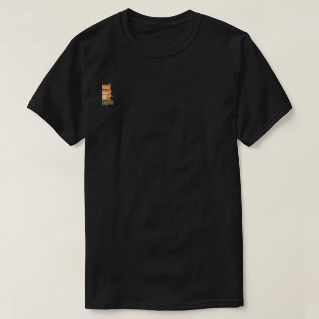 Rolig Konstnär Katt Samuraj Penn T-Shirt (Design framsida)
