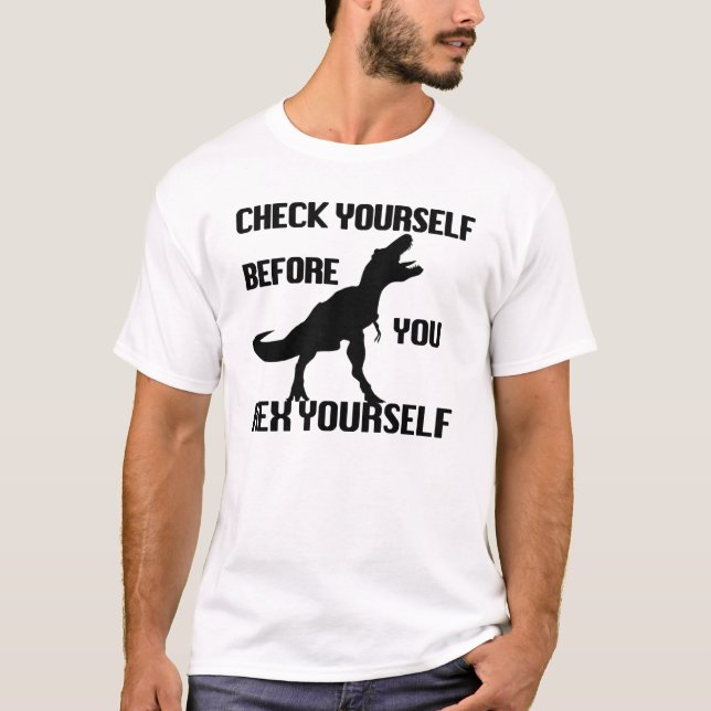 Rolig kontroll dig för dig Rex haveri dig Tee Shirt (Framsida)