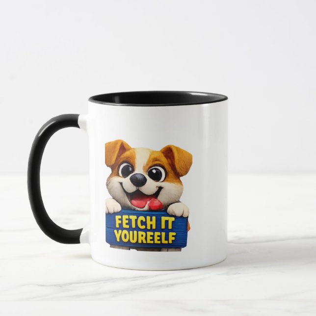 Rolig kopp Hund Hämta den själv Motiverande mugg (Vänster)