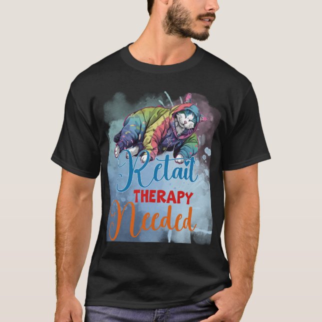 Rolig "Köptroster behövs" Shopping Katt  ✨🛍️🐈 T Shirt (Framsida)