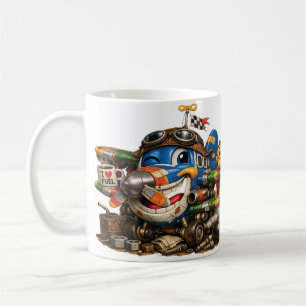Rolig korkig flygplan kaffemugg