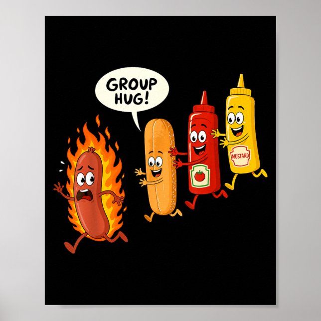 Rolig korvgruppsknuff korv korvbulle Chup Poster (Framsidan)