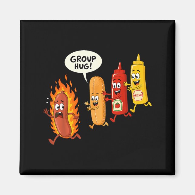 Rolig korvgruppsknuff korvbröd Chup Magnet (Framsidan)