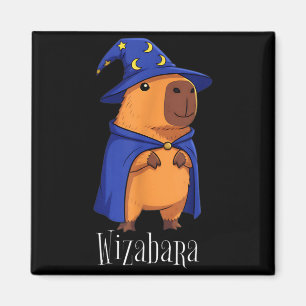 Rolig kostym för capybara trollkarl Wizabara Grafi Magnet