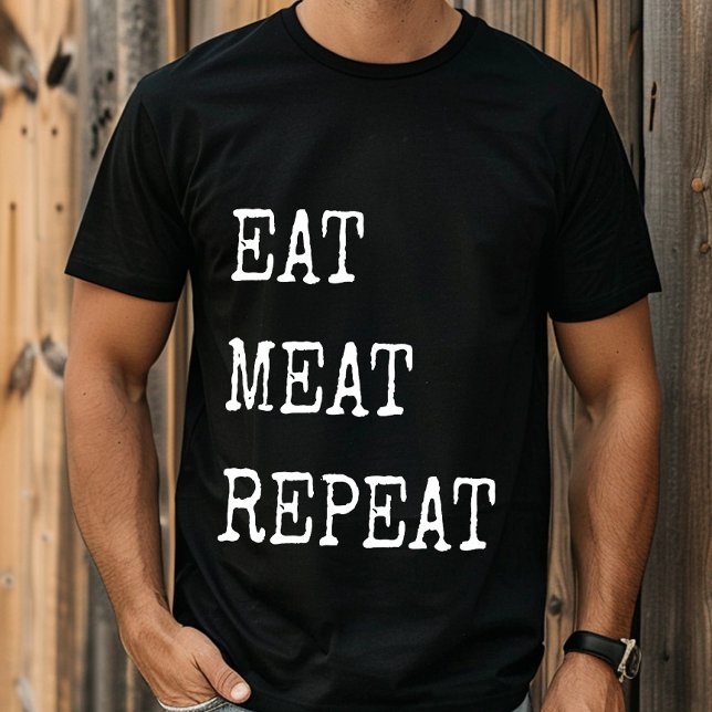 Rolig köttätare äter kött upprepa t shirt (Skapare uppladdad)