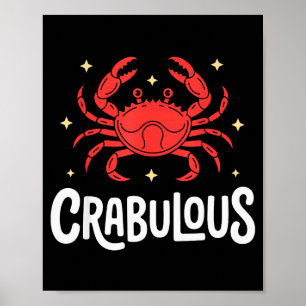 Rolig krabbkonst för män kvinnor barn krabbig krab poster