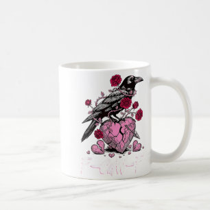 Rolig Kråka F-caw-f Alla Hjärtans Dag Svart Fågel Kaffemugg