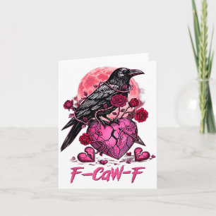 Rolig Kråka F-caw-f Alla Hjärtans Dag Svart Fågel Kort