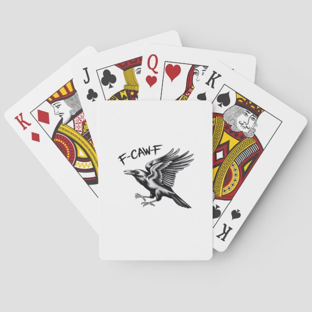 Rolig Kråka F-Caw-F Essential Minimal Ren Casinokort (Baksidan)