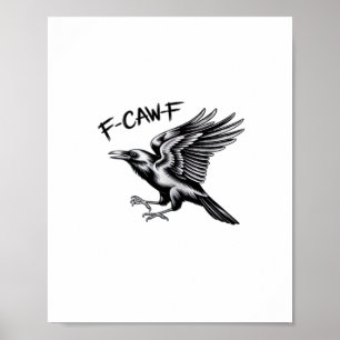 Rolig Kråka F-Caw-F Essential Minimal Ren Poster