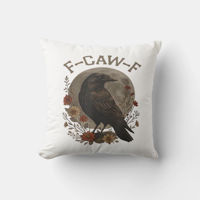Rolig Kråka F-Caw-F Humor Gotisk Essential Trendig Kudde (Framsida)