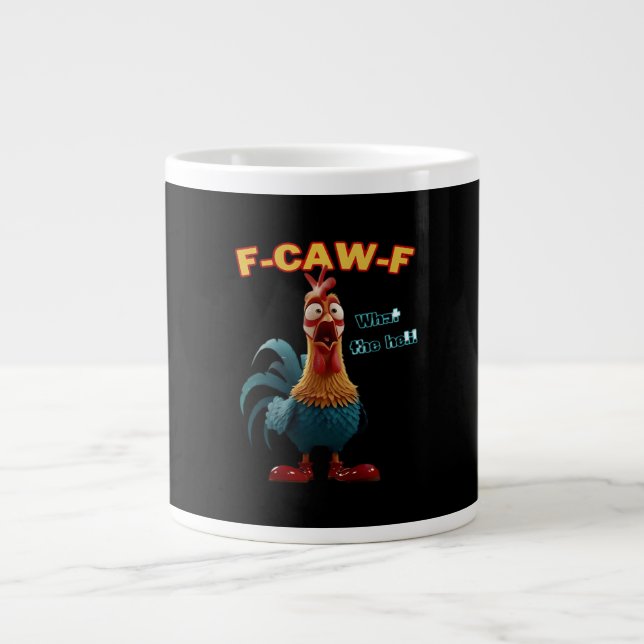 Rolig Kråka F-Caw-F Humor Gotisk Jumbo Mugg (Framsidan)