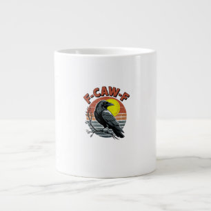 Rolig Kråka F-Caw-F Retro Solnedgång Vuxen Design Jumbo Mugg