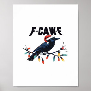 Rolig Kråka Jul Klassisk Retro Design Poster