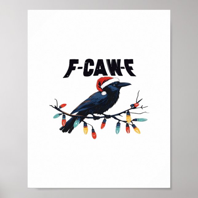 Rolig Kråka Jul Klassisk Retro Design Poster (Framsidan)