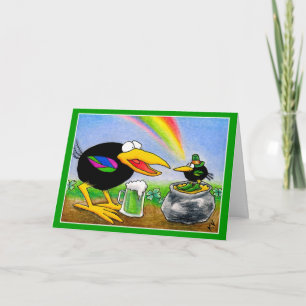 Rolig kråka med dag för trollSt.-paddy's Kort