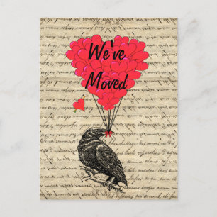 Rolig kråkaadressändring meddelande vykort