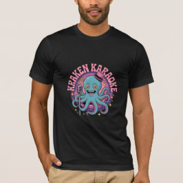 Rolig Kraken Karaoke Bläckfisk T Shirt