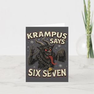 Rolig Krampus Säger Sex Sju 6 7 Meme Jul Ho Kort