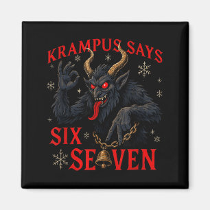 Rolig Krampus Säger Sex Sju 6 7 Meme Jul Xm Magnet