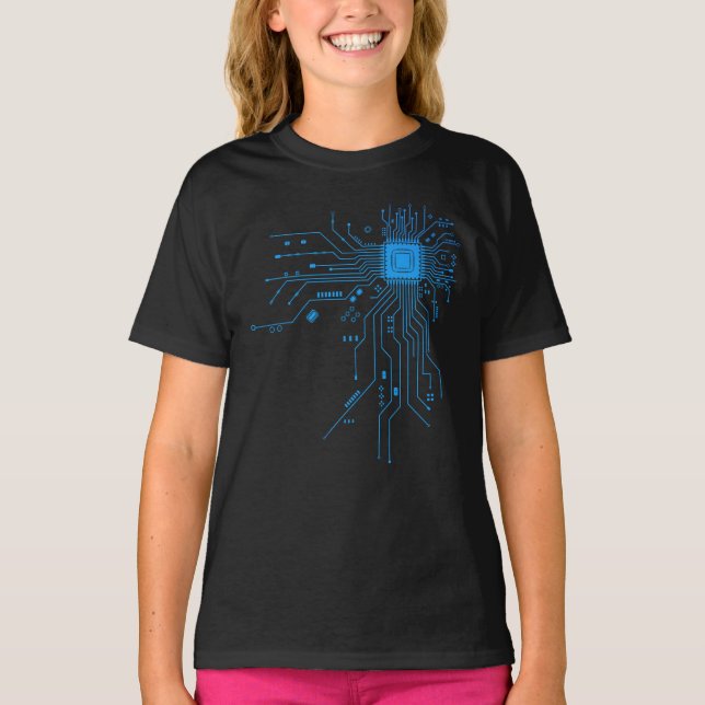 Rolig kretskort dator elektronik t shirt (Framsida)