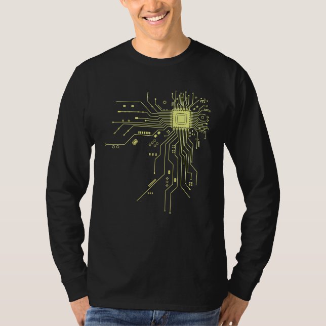 Rolig kretskort dator elektronik t shirt (Framsida)