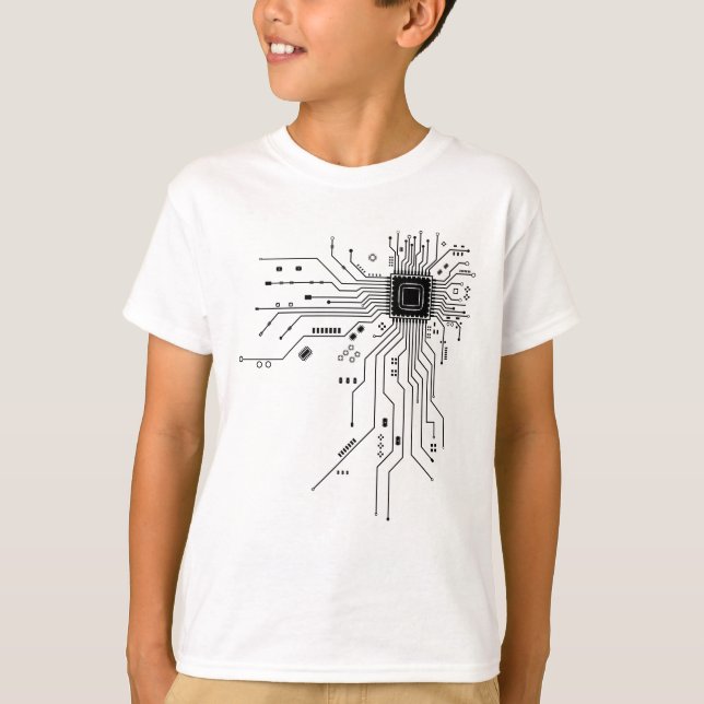 Rolig kretskort dator elektronik t shirt (Framsida)