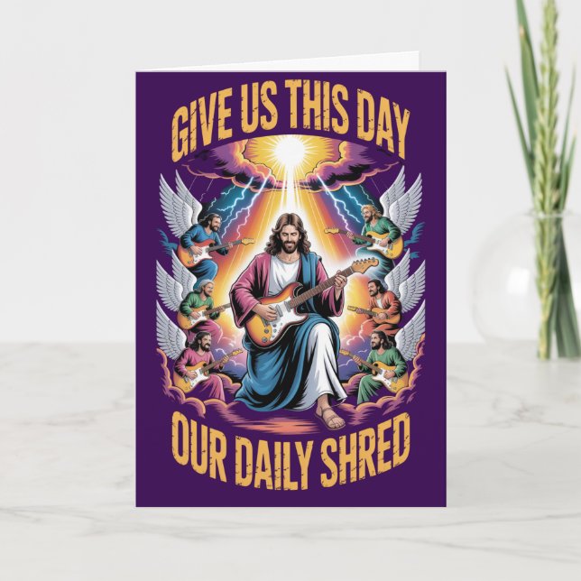 Rolig kristen gitarrmusik födelsedag kort (Framsida)