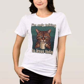 Rolig kristen katt koffein humör grafisk t-shirt