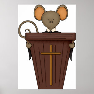 Rolig kristen kyrkmuskaraktär poster