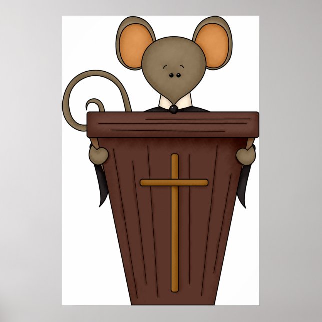 Rolig kristen kyrkmuskaraktär poster (Framsidan)