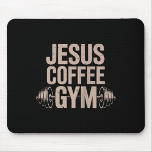 Rolig kristen träning Jesus kaffe gym skivstång C Musmatta