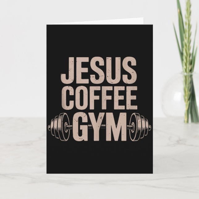 Rolig kristen träning Jesus kaffe gym Stång C Kort (Framsida)