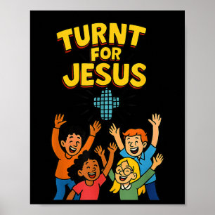Rolig kristen trosfest Pris Vänd för Jesus Poster