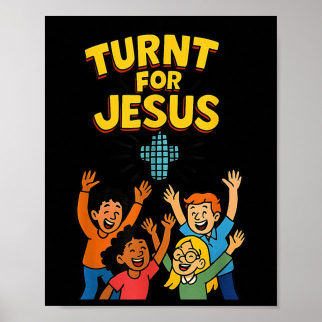 Rolig kristen trosfest Pris Vänd för Jesus Poster (Framsidan)