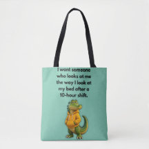 Rolig Krokodil i Hoodie Mintgrön Totebag