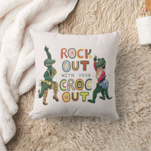 Rolig Krokodil Puns Rocka Ut Med Din Krokodil Ut Kudde