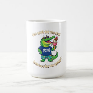 Rolig Krokodil som äter Glass Sommarteckning Kaffemugg
