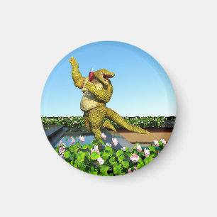 Rolig krokodilchampagnedammsfestkonst magnet