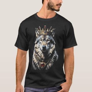 Rolig krona kung varg Coola djur varg älskare T Shirt