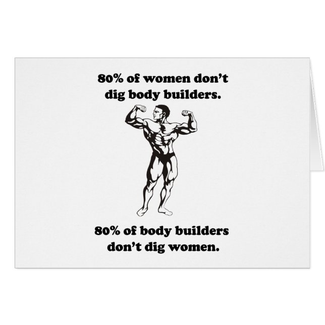 Rolig kroppsbyggareskjorta hälsningskort (Framsidan Horizontal)