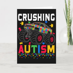 Rolig Krossande Autism Medvetenhet Monster Truck P Kort