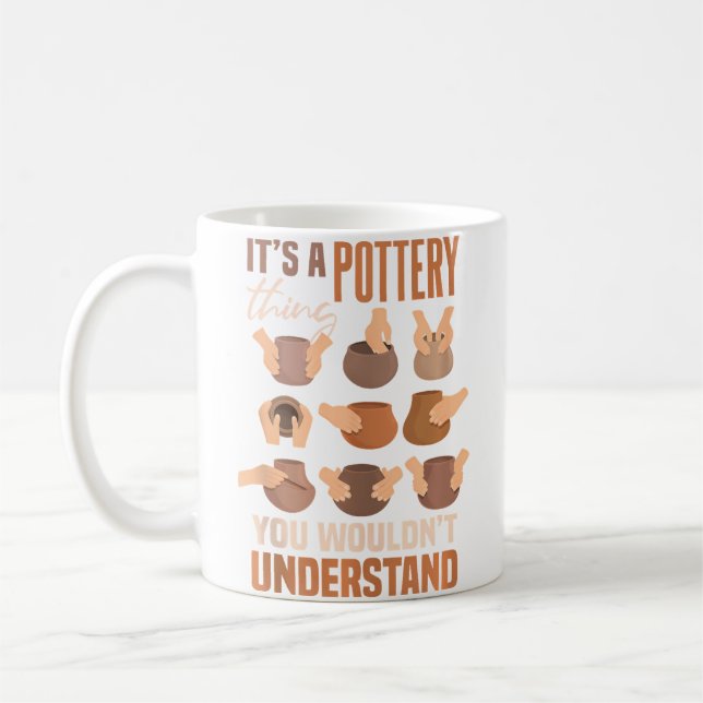 Rolig krukmakeri kaffemugg (Vänster)