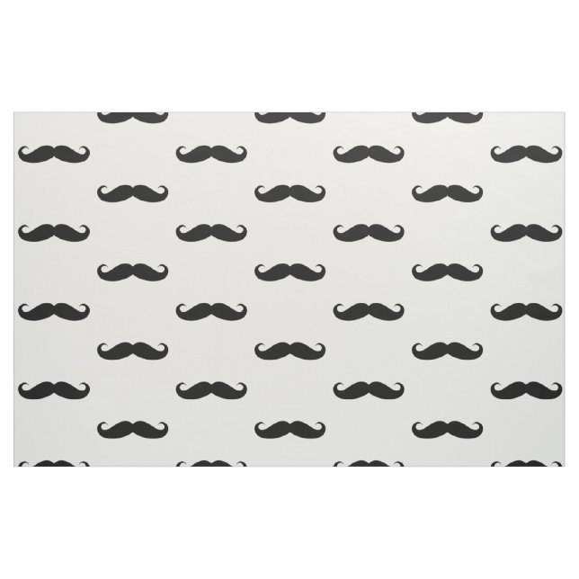 Rolig krullad svart mustasch tyg (Fat Quarter)
