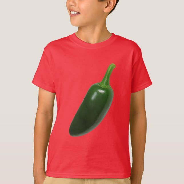 Rolig & kryddig Jalapenopeppar Tee Shirt (Framsida)